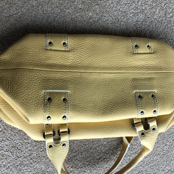 Cole Haan Village Satchel, Yellow Pebble Leather - Picture 10 of 16